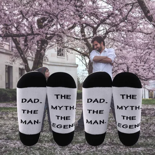 Miniatura 4 de LEVLO Calcetines de regalo para papá el día del padre el hombre el mito la leyenda calcetines divertido regalo para papá nuevo papá calcetines