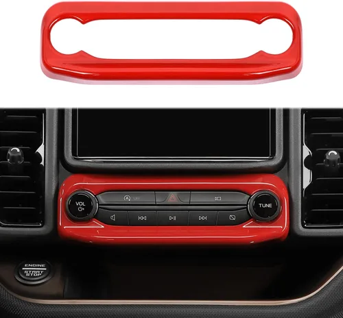 Miniatura 9 de Linskip Moldura de unidad de audio compatible con Ford Bronco Sport 2021 2022 2023 2024, cubierta del panel de control de volumen de la consola