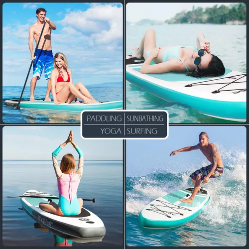 Miniatura 6 de Tabla de Paddle Board de 11' x 33" x 6" Extra Ancha Inflable Stand Up Paddle Board con Bomba de Mano, Correa, Pala Ajustable Para Versión Básica