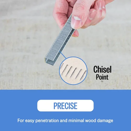 Miniatura 7 de meite Grapas de tapicería de calibre 21, corona de 1/2 pulgada con grapas galvanizadas resistentes de 1/2 pulgada de longitud para pistolas