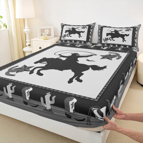 Miniatura 25 de Bonita sábana bajera ajustable para niños, tamaño individual, juego de ropa de cama rústica de pollo, decoración de dormitorio para niños y adultos