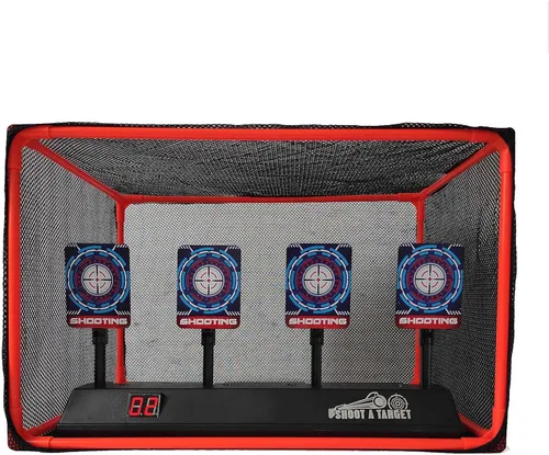 Miniatura 8 de Objetivo de disparo digital electrónico de reinicio automático con red para pistola de juguete, regalos para niños y niñas a partir de 3 años