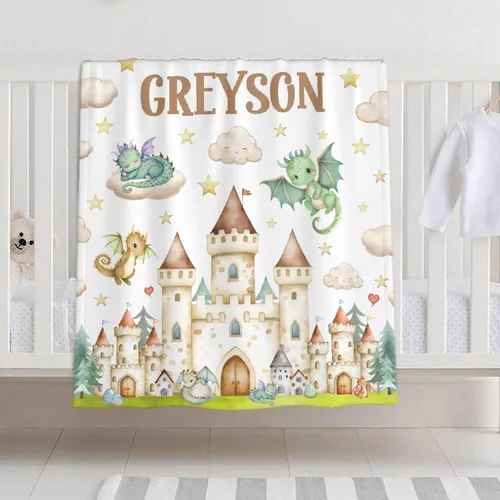 Miniatura 11 de Manta de bebé personalizada con nombre – Manta de león para niños pequeños, bebés, niños, ducha, recién nacidos – Cochecito de bebé, decoración