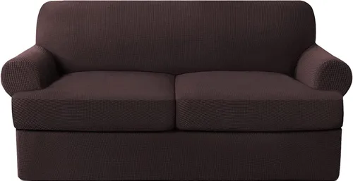 Miniatura 23 de Fundas elásticas para sofá de gama alta con fundas de cojín de asiento en T separadas, fundas de sofá jacquard de elastano, protector de muebles