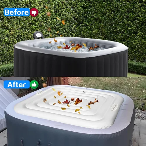 Miniatura 6 de Cubierta Inflable para Jacuzzi Tapa de Ahorro de Energía para Jacuzzi al Aire Libre, Cubierta Protectora Resistente al Viento e Impermeable