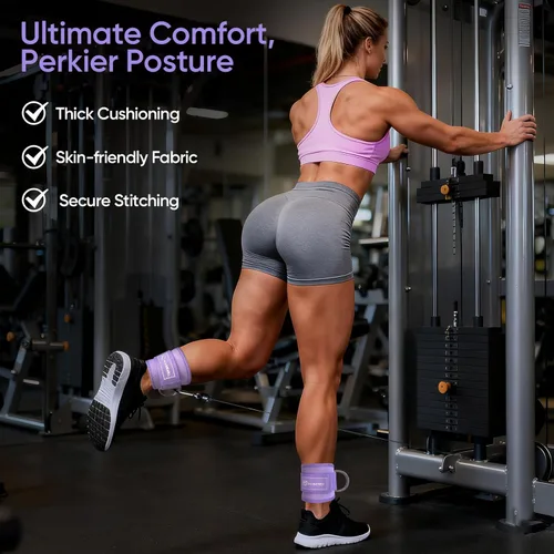 Miniatura 3 de FitBeast Ankle Straps for Cable Machines Women, Ankle Strap Set - Glute Kickback Ankle Strap & Gym Handles, Gym Ankle Straps for Resistance Bands