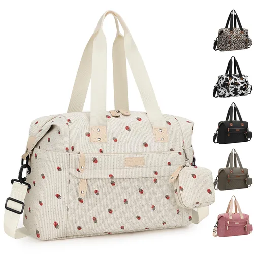 Miniatura 23 de Pritent Bolsa de pañales, bolsas de pañales para bebé con funda para chupete, correas de hombro, clips para cochecito, bolsa grande impermeable