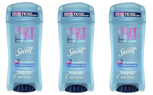 Secret Desodorante Outlast Gel transparente completamente limpio, 2.6 onzas (2.6 fl oz) (paquete de 3)