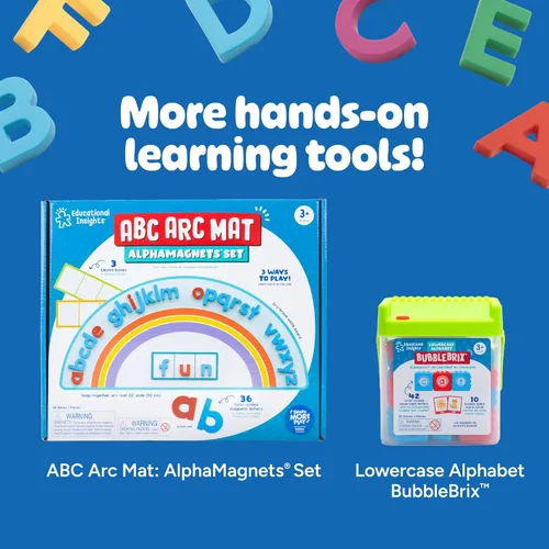 Miniatura 6 de Educational Insights AlphaMagnets en mayúsculas multicolor – Imanes ABC para niños de 3 a 5 años, juguetes de aprendizaje del alfabeto para niños