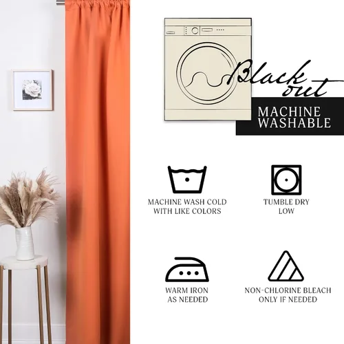 Miniatura 6 de Best Home Fashion Paneles de cortinas opacas de alta calidad, con aislamiento térmico sólido, cortinas opacas para tratamiento de ventanas