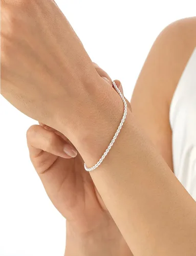 Miniatura 4 de nometo Pulsera de cadena de cuerda de plata de ley 925, pulsera de cadena de caja, pulsera de cadena de 2mm 3mm 5mm, pulsera chapada en plataoro