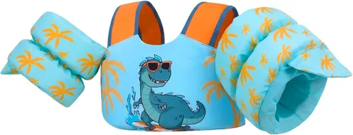 Miniatura 22 de Gogokids 2-in-1 Toddler Swim Vest Pool Floaties for Kids[CPC Certified & Remove Crotch Strap]Puddle Float Jumper 24-66 Pounds, Toddler Arm Floaties