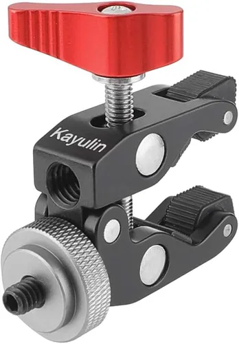 Miniatura 3 de Soporte de abrazadera de cangrejo con adaptador de tornillo de 1/4 "para trípode de cámara de luz flash de estudio (negro)