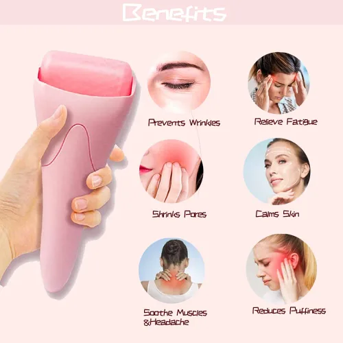 Miniatura 5 de Rodillo de hielo para moldeador facial, masajeador facial, herramientas para el cuidado de la piel para antiarrugas, hielo frío, rodillo facial