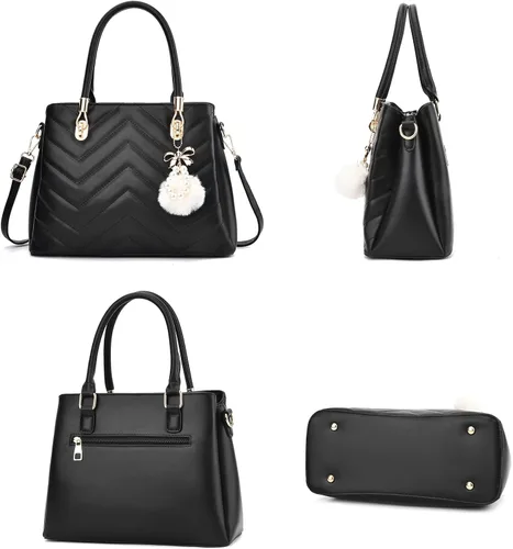 Miniatura 2 de I IHAYNER Bolsos de mano para mujer, bolso acolchado con ondas, bolso de hombro grande, bolsa cruzada para mujer, asa superior, bolsa de mano, Hobo