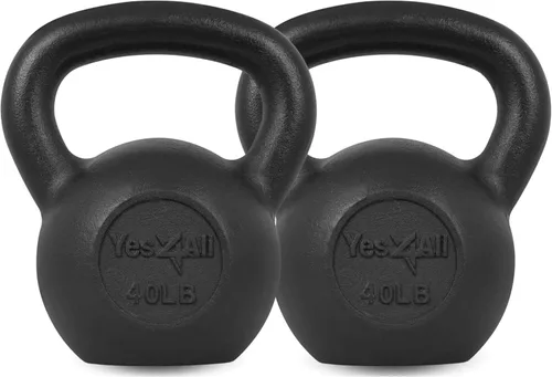 Miniatura 9 de Yes4All Pesa rusa de hierro fundido, pesas rusas para entrenamiento de fuerza 5-80 libras (5, 10, 15, 20, 25, 30, 35, 40, 45, 50, 60, 70, 80 libras)