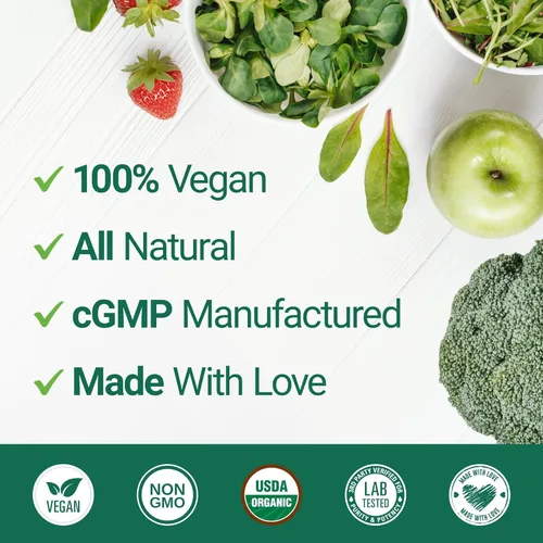 Miniatura 7 de SUPER GREENS Veggie Greens Superfood en polvo con 20 ingredientes orgánicos: espirulina, chlorella, cebada y otros, además de frutas orgánicas