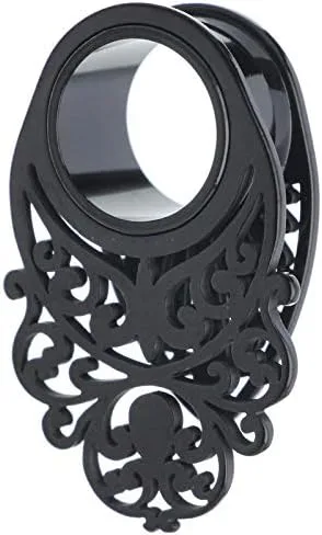 Miniatura 3 de Piercing dilatador de acero quirúrgico 316L, color dorado, plateado y negro