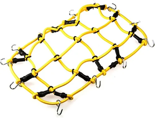 MOHERO Red de equipaje elástica RC 1/10 con gancho para vehículos RC 1:10th RC Crawler Truck Car D90 TRX4 Roof Rack (amarillo)