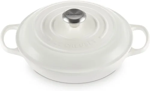 Miniatura 36 de Le Creuset Braiser Signature de hierro fundido esmaltado, 5 cuartos de galón, Flame Llama