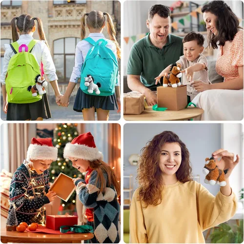 Miniatura 5 de HollyHOME 8 piezas de caballos de peluche, caballos mini de peluche a granel, caballos de peluche para fiestas temáticas de animales, cumpleaños