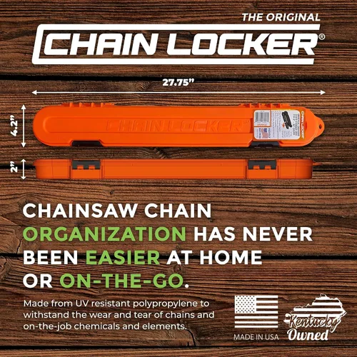 Miniatura 2 de Almacenamiento original de cadena de motosierra, estuche universal portátil para todas las cadenas de hasta 20 pulgadas de cuchillas - Puede apilar