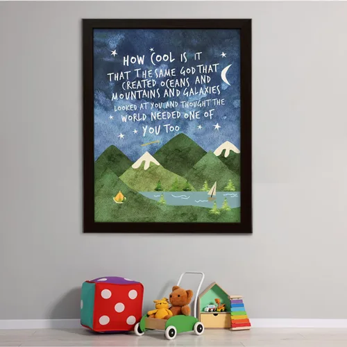 Miniatura 5 de Arte de pared de Same God Creation, How Cool is it that the Same God - Marco de lienzo impreso para decoración de pared de habitación de niños