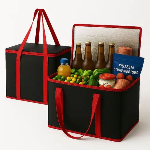 Miniatura 12 de musbus Paquete de 2 Bolsas Refrigeradoras Aisladas Bolsas de Comestibles Grandes Bolsa Refrigeradora de Compras Tote para Congelador para Viajes