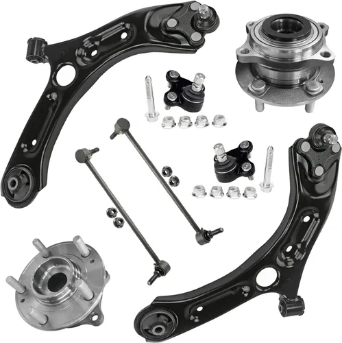 Miniatura 54 de Detroit Axle - Kit de extremo delantero RWD para Chrysler 300 Dodge Challenger Charger Upper Lower Control Arms rótulas de rodamiento de rueda Bujes