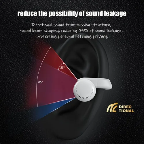 Miniatura 2 de Auriculares inalámbricos Bluetooth con clip Bluetooth 5.3 con clip de oreja para conducción ósea, auriculares inalámbricos para orejas pequeñas