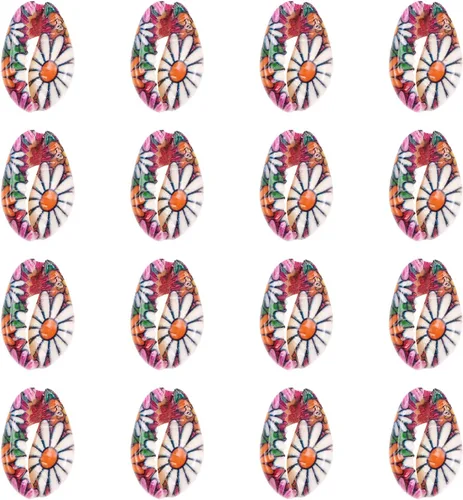 Miniatura 20 de Cheriswelry 200 cuentas de concha de cauri de ojo malvado sin perforar para playa, diseño de conchas marinas, corte liso, cuentas espaciadoras