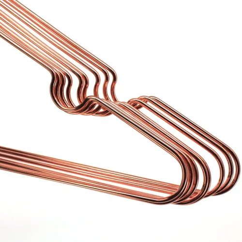 Miniatura 5 de Paquete de 30 perchas de 13 pulgadas para niños, color oro cobre rosa, con alambre de metal brillante, para almacenamiento y exhibición de camisas
