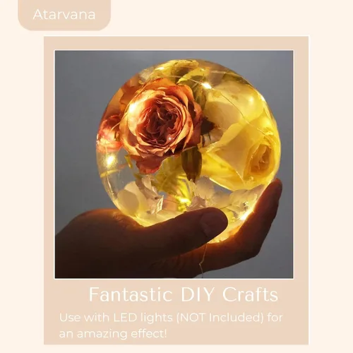 Miniatura 7 de Atarvana 2 moldes de resina de esfera grande, moldes de silicona con forma de bola de 4.7 y 4 pulgadas con 5 cuentagotas y 10 vasos desechables