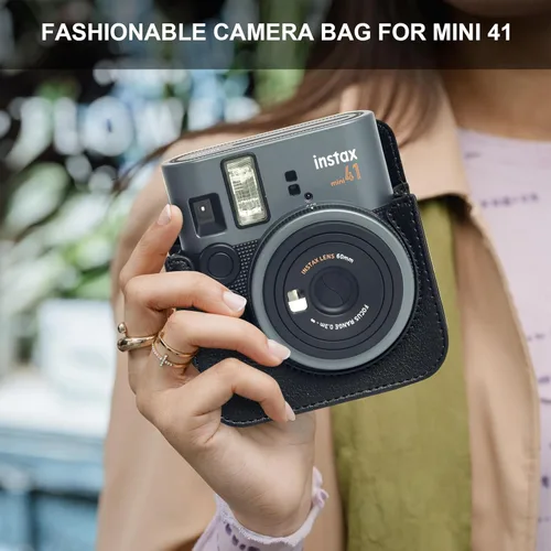 Miniatura 8 de Mini 41 Funda protectora para cámara instantánea Fujifilm Instax Mini 41, funda de cuero PU retro para cámara Mini 41 con álbum de fotos mini de 64