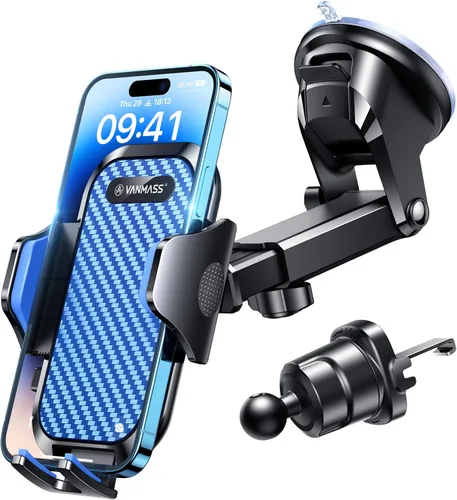 VANMASS Soporte de teléfono para tu automóvil 2026 Ultimate Phone Mount Militar Parabrisas Ventilación del salpicadero del parabrisas 【Lo más nuevo