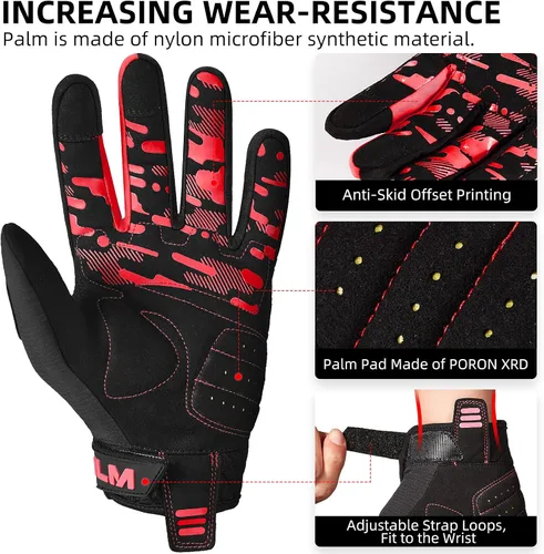 Miniatura 3 de ILM Guantes de motocicleta para adultos, motocross, ATV MTB, guantes de bicicleta de montaña, guantes de pantalla táctil de dedo completo