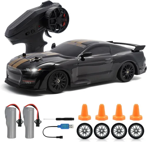 Miniatura 14 de Coche de Deriva RC, Vehículo de Control Remoto a Escala 1:24 para Niños, 2.4GHz 20KM/H 4WD Autos RC de Alta Velocidad con Luz LED, Dos
