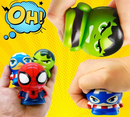 Miniatura 7 de JA-RU Marvel Avengers & Spiderman - Pelotas de espuma para niños (3 juguetes esponjosos), bolas de estrés de superhéroes. Pelota de alivio