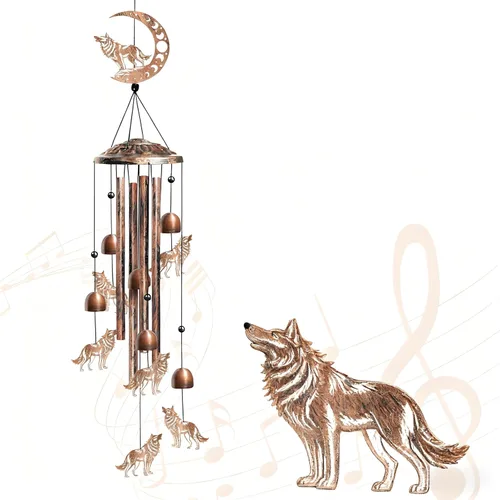 Miniatura 16 de Campanillas de viento de perro salchicha para exteriores, campanillas de viento decorativas, regalos de perro salchicha para mujeres/hombres, Negro