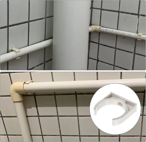 Miniatura 4 de METALLIXITY Clips de tubería de agua de PVC (1.969 in/1.97 pulgadas), 20 unidades, abrazaderas de plástico en forma de U, para manguera de tubería