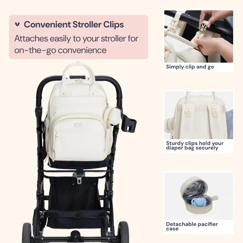 Miniatura 79 de BabbleRoo - Mochila para pañales - Bolso de viaje con artículos esenciales para bebés - Mochila multifunción resistente al agua, bolso de viaje