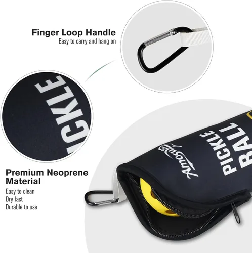 Miniatura 4 de Soporte para pelotas de pickleball – 1 bolsa de almacenamiento para pelotas, bolsa de tenis portátil con gancho para valla, soporte de botella