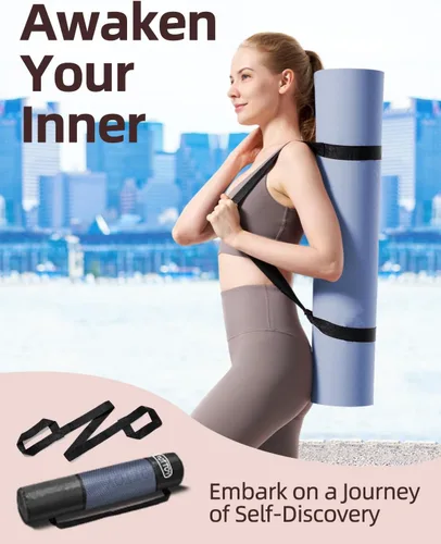 Miniatura 6 de YOTTOY Esterilla de Yoga, 72"x 32"x1/3" Extra Ancha Antideslizante para Ejercicio Fitness Yoga, Esterillas Ecológicas de TPE para Ejercicio para Nilo