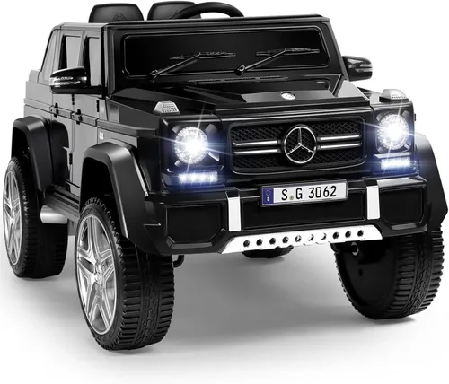 Miniatura 10 de OLAKIDS - Vehículo eléctrico Mercedes-Benz Maybach G650S de 12 V para niños con control remoto de suspensión de ruedas de 3 velocidades, juguete