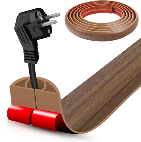 Miniatura 39 de Cubierta autoadhesiva para cables de suelo, gestión de cables de 3.3 pies, protector de tira de extensión para cables, evita tropiezos de cables