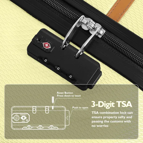Miniatura 6 de AnyZip Equipaje ABS+PC Hardside maleta ligera con ruedas giratorias TSA Lock, Crema