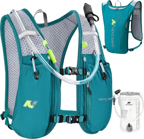 Miniatura 10 de N NEVO RHINO Chaleco para correr, chaleco de hidratación de 5 litros con vejiga de agua de 1.5 L, mochila de hidratación ligera para senderismo