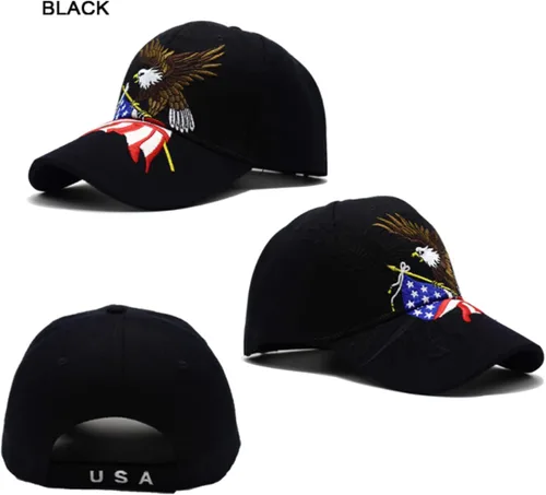 Miniatura 5 de FLYOUTH - Gorra de béisbol creativa con diseño de águila y bandera de Estados Unidos, gorra bordada con visera