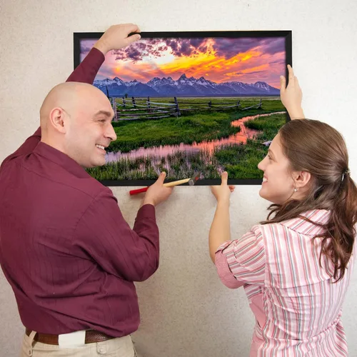 Miniatura 5 de Lyeasw Marcos para póster de 24 x 36 pulgadas, color negro, juego de 7 portarretratos grandes de 24 x 36 pulgadas para montaje en pared horizontal