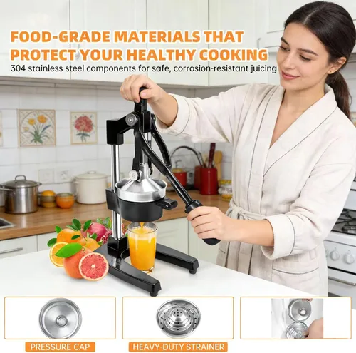 Miniatura 4 de Exprimidor manual de cítricos de hierro fundido resistente, prensa manual de acero inoxidable exprimidor de naranja limón, máquina de prensa